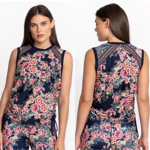 Johnny Was Flower Ruched Top